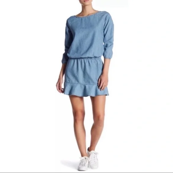 Soft Joie Chambray Denim Summer Dress - Picture 1 of 10